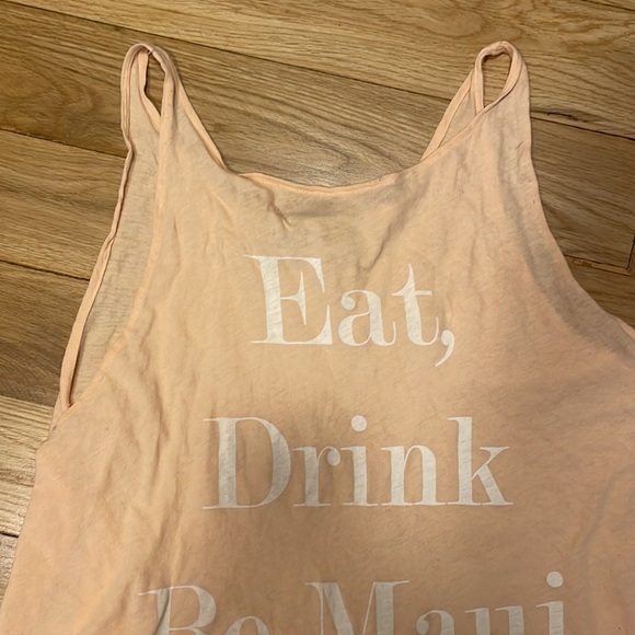 Wildfox Eat, Drink, Be Maui Graphic Tank Top in Pastel Pink - Picture 4 of 11